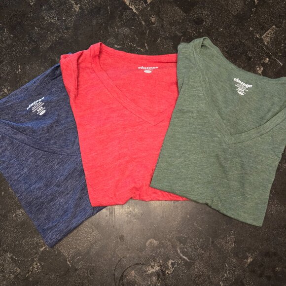 BUNDLE ALRERT! Old Navy Vintage V-neck T-shirts-3 Tops - 1 PRICE - BUNDLE WOW!!! - Picture 1 of 9